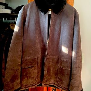 Jones New York brown leather jacket